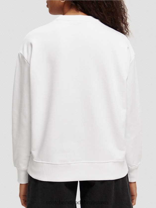 ženy oblečenie biely Scotch & Soda mikina voľného strihu z organickej bavlny 4ZV00D186