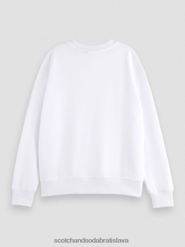 ženy oblečenie biely Scotch & Soda mikina voľného strihu z organickej bavlny 4ZV00D186