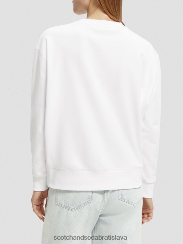 ženy oblečenie biely Scotch & Soda vintage artwork mikina voľného strihu 4ZV00D205