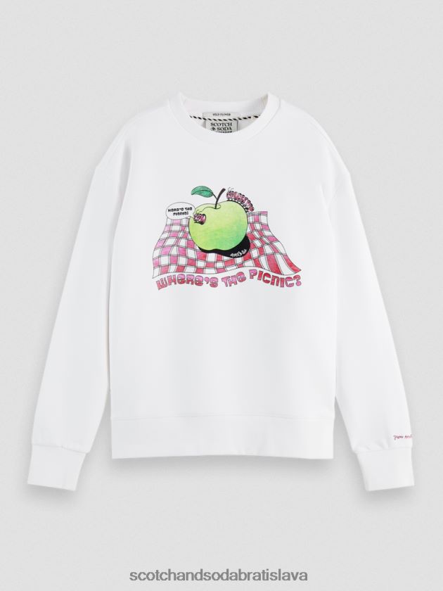 ženy oblečenie biely Scotch & Soda vintage artwork mikina voľného strihu 4ZV00D205