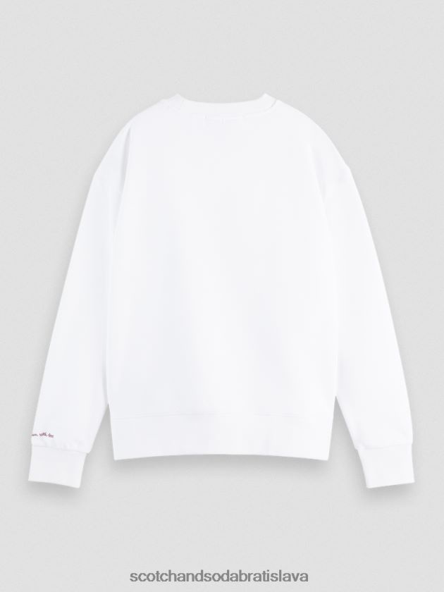 ženy oblečenie biely Scotch & Soda vintage artwork mikina voľného strihu 4ZV00D205