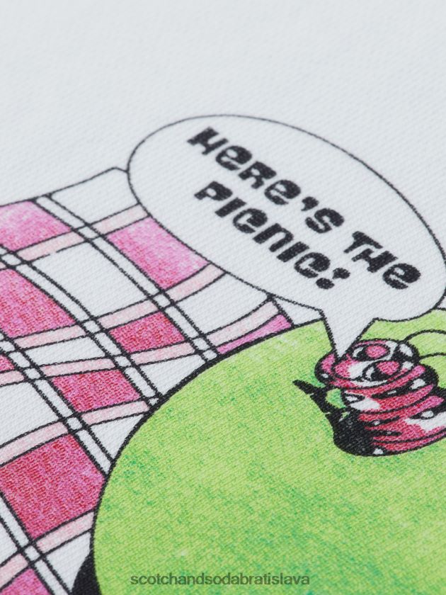 ženy oblečenie biely Scotch & Soda vintage artwork mikina voľného strihu 4ZV00D205