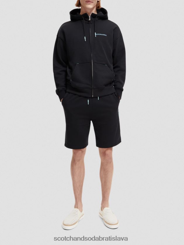 ženy oblečenie čierna Scotch & Soda mikina s kapucňou na zips z organickej bavlny 4ZV00D189