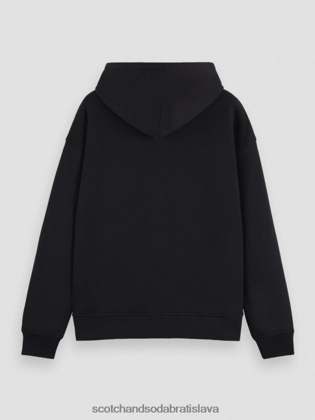 ženy oblečenie čierna Scotch & Soda mikina s kapucňou na zips z organickej bavlny 4ZV00D189