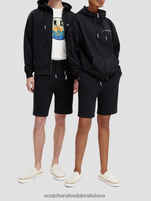 ženy oblečenie čierna Scotch & Soda mikina s kapucňou na zips z organickej bavlny 4ZV00D189