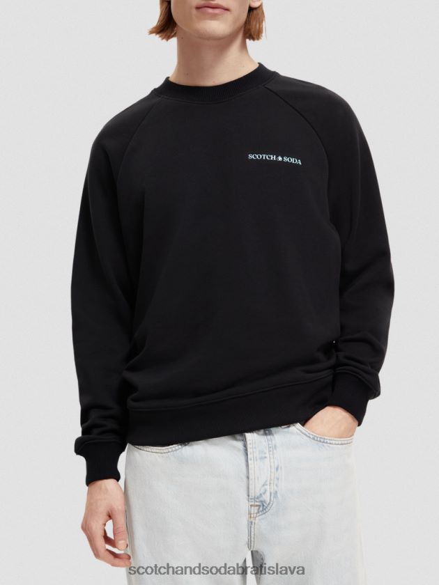 ženy oblečenie čierna Scotch & Soda mikina s výstrihom z organickej bavlny 4ZV00D194