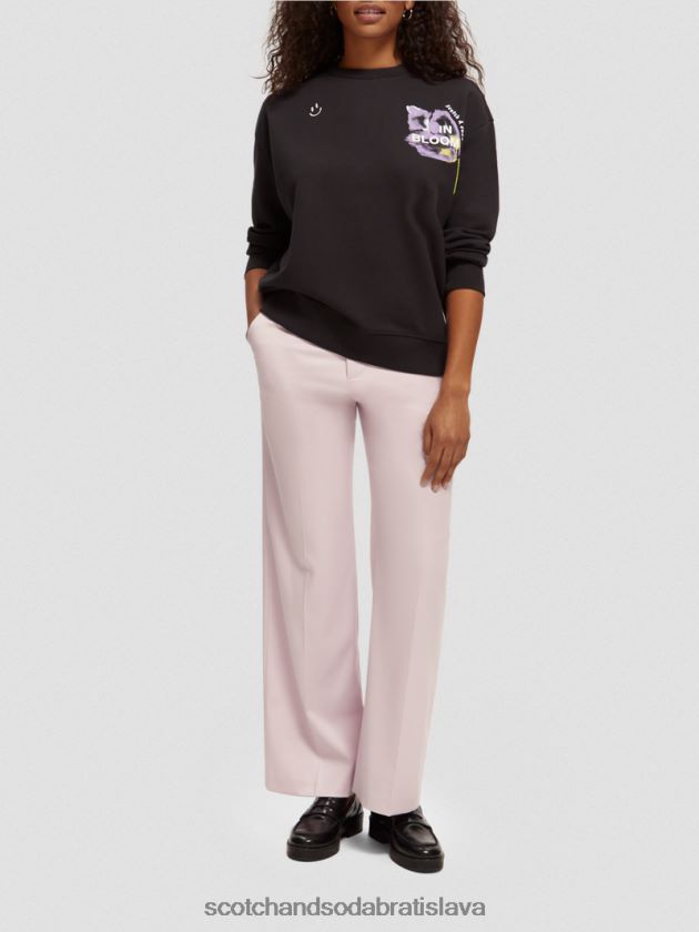 ženy oblečenie čierna Scotch & Soda mikina voľného strihu z organickej bavlny 4ZV00D187