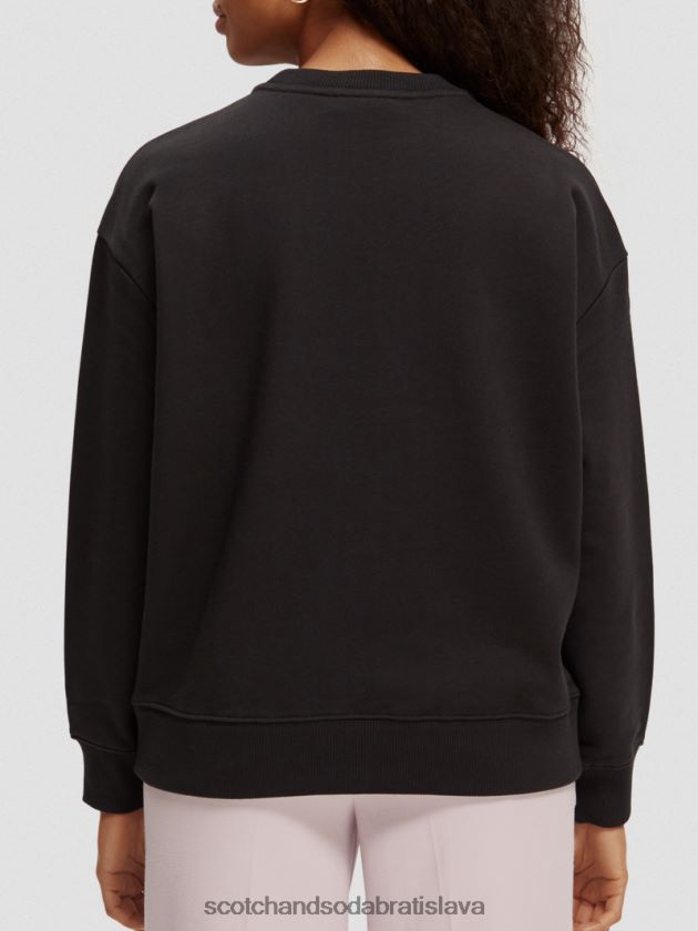 ženy oblečenie čierna Scotch & Soda mikina voľného strihu z organickej bavlny 4ZV00D187