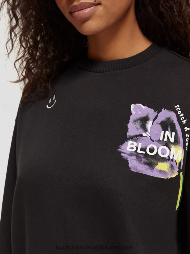 ženy oblečenie čierna Scotch & Soda mikina voľného strihu z organickej bavlny 4ZV00D187