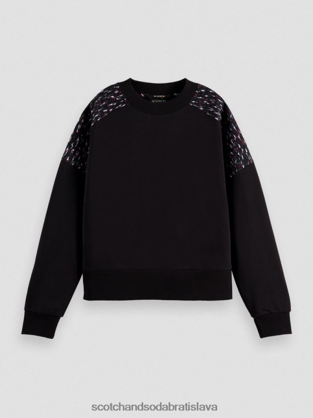 ženy oblečenie čierna Scotch & Soda prešívaná panelová mikina uvoľneného strihu 4ZV00D210
