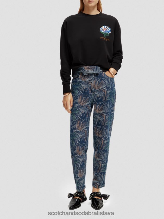 ženy oblečenie čierna Scotch & Soda vyšívaná mikina voľného strihu 4ZV00D184