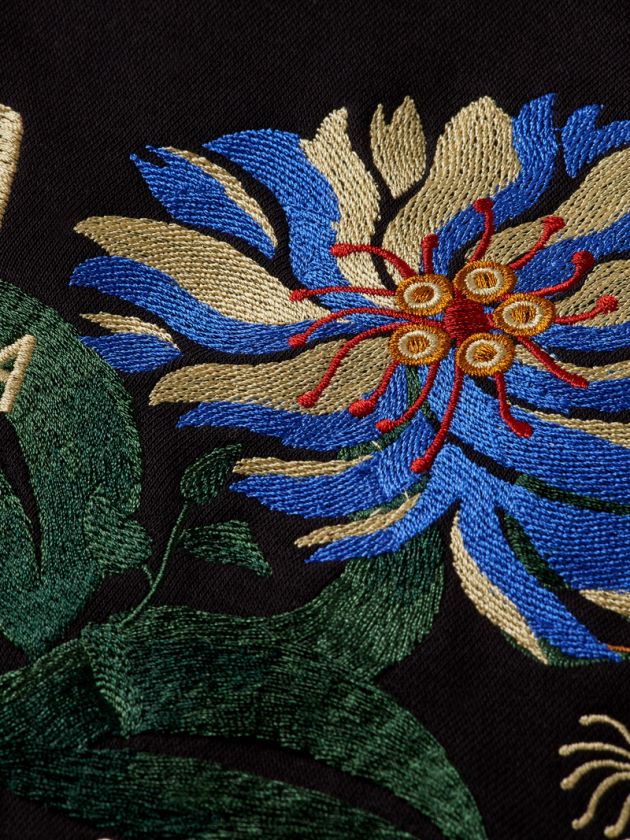 ženy oblečenie čierna Scotch & Soda vyšívaná mikina voľného strihu 4ZV00D184