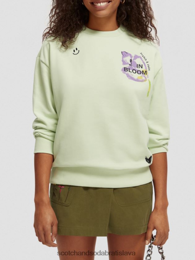 ženy oblečenie morská pena Scotch & Soda mikina voľného strihu z organickej bavlny 4ZV00D188