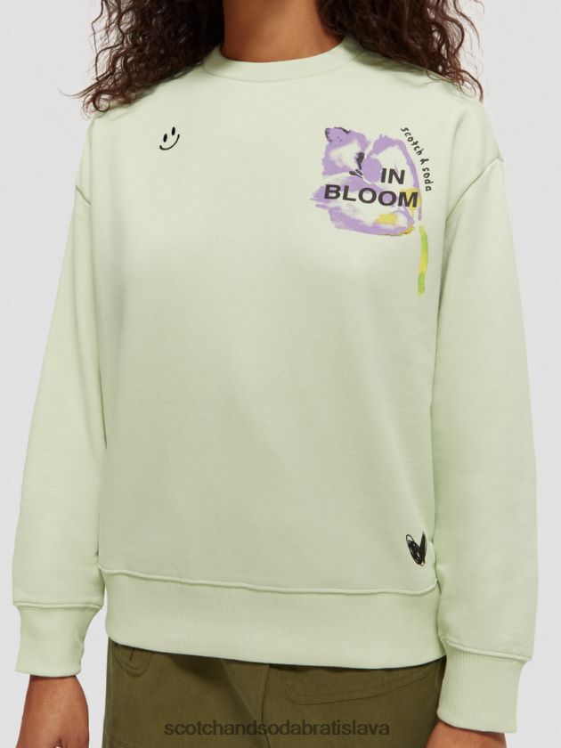 ženy oblečenie morská pena Scotch & Soda mikina voľného strihu z organickej bavlny 4ZV00D188