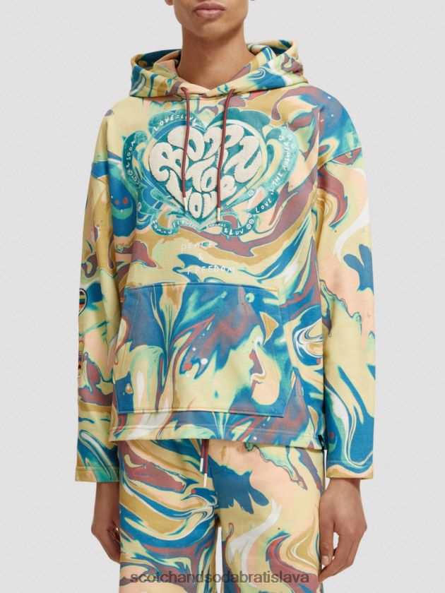 ženy oblečenie mramor Scotch & Soda mikina s kapucňou zrodená pre lásku 4ZV00D212