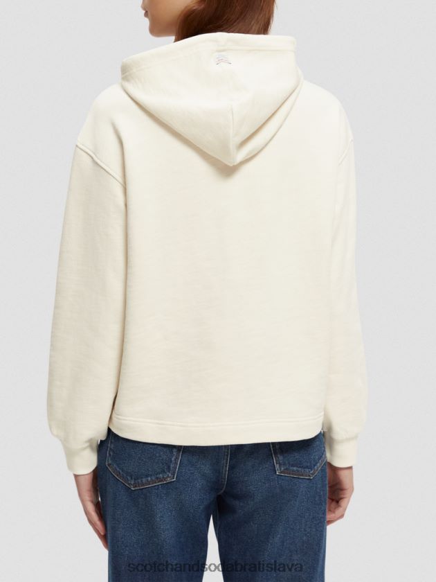 ženy oblečenie off white Scotch & Soda skrátená mikina s kapucňou z organickej bavlny 4ZV00D202