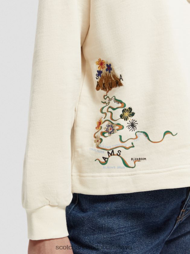 ženy oblečenie off white Scotch & Soda skrátená mikina s kapucňou z organickej bavlny 4ZV00D202