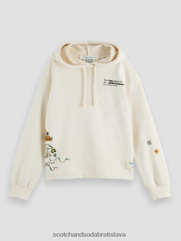 ženy oblečenie off white Scotch & Soda skrátená mikina s kapucňou z organickej bavlny 4ZV00D202