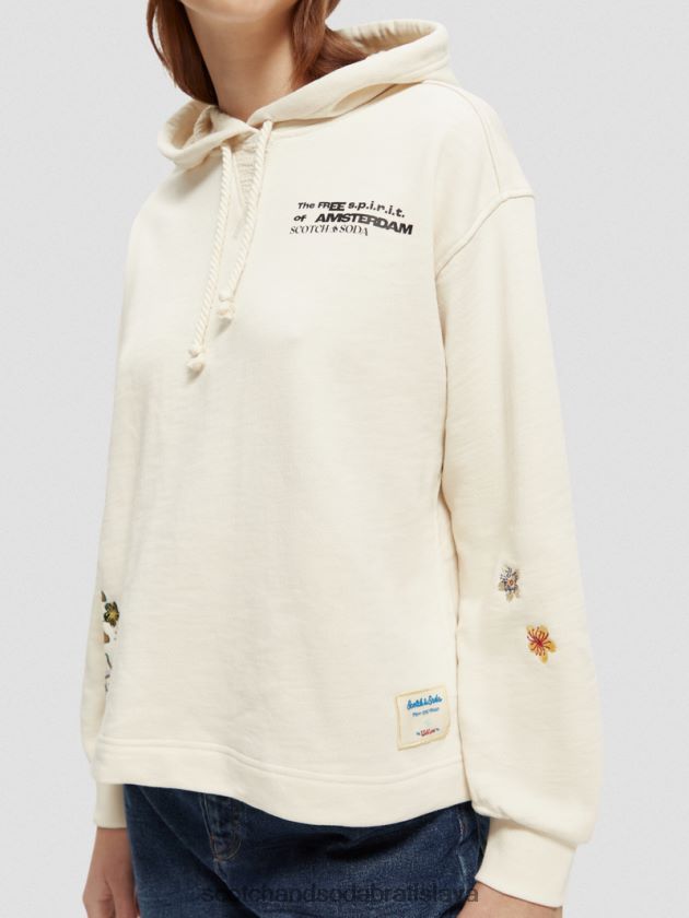 ženy oblečenie off white Scotch & Soda skrátená mikina s kapucňou z organickej bavlny 4ZV00D202