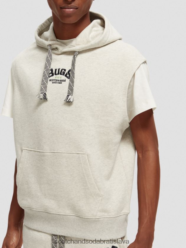 ženy oblečenie off white melange Scotch & Soda looney tunes mikina s kapucňou z organickej bavlny bez rukávov 4ZV00D201