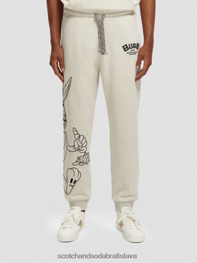 ženy oblečenie off white melange Scotch & Soda looney tunes vyšívané tepláky 4ZV00D185