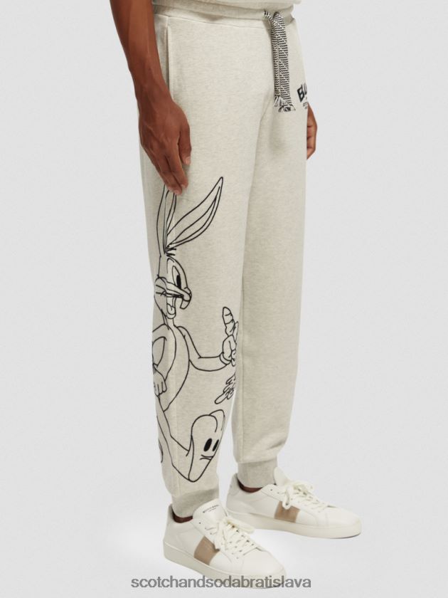 ženy oblečenie off white melange Scotch & Soda looney tunes vyšívané tepláky 4ZV00D185