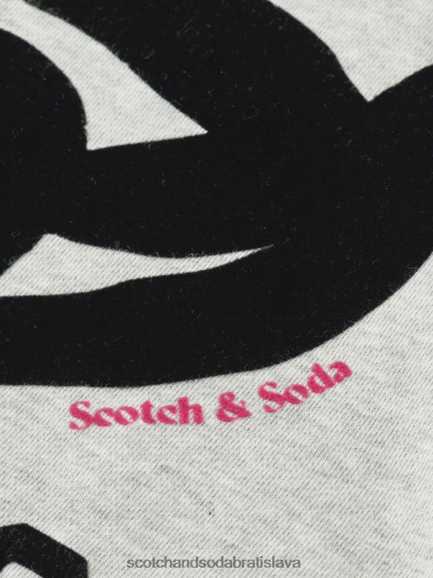 ženy oblečenie sivá melanž Scotch & Soda mikina voľného strihu so skráteným lievikovým výstrihom 4ZV00D200