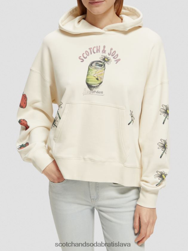 ženy oblečenie vanilková biela Scotch & Soda umelecká mikina voľného strihu 4ZV00D216