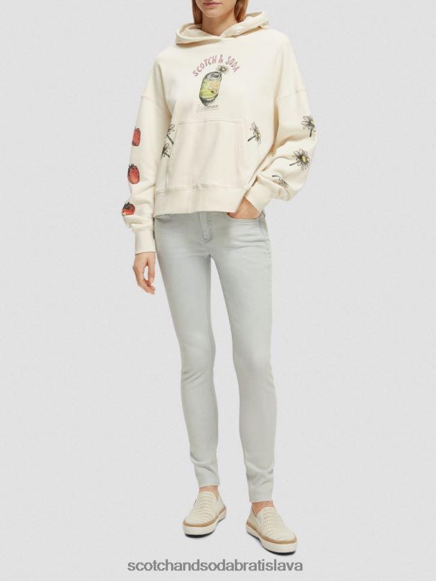 ženy oblečenie vanilková biela Scotch & Soda umelecká mikina voľného strihu 4ZV00D216