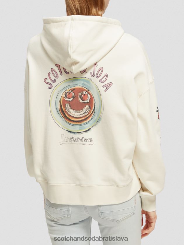 ženy oblečenie vanilková biela Scotch & Soda umelecká mikina voľného strihu 4ZV00D216