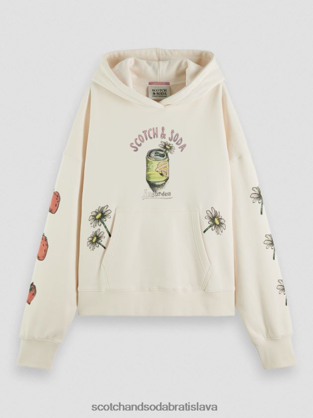 ženy oblečenie vanilková biela Scotch & Soda umelecká mikina voľného strihu 4ZV00D216