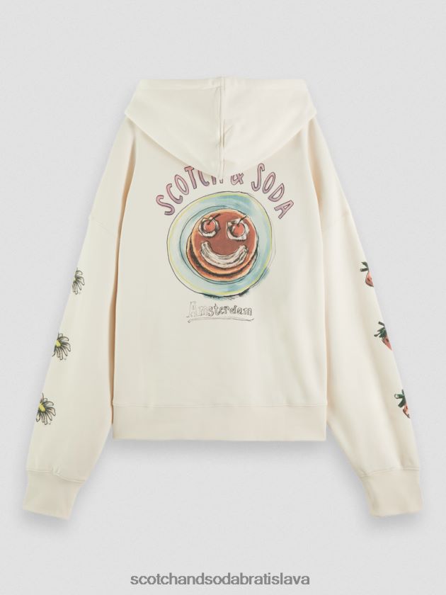 ženy oblečenie vanilková biela Scotch & Soda umelecká mikina voľného strihu 4ZV00D216