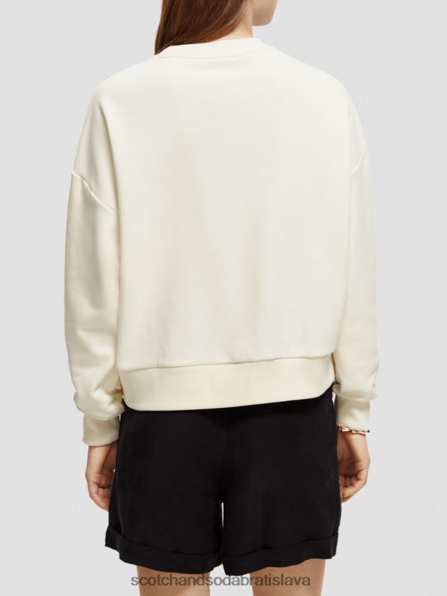 ženy oblečenie vanilková biela Scotch & Soda umelecká mikina voľného strihu 4ZV00D230