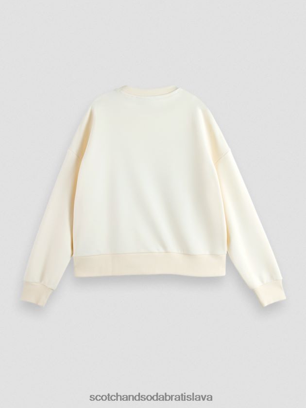 ženy oblečenie vanilková biela Scotch & Soda umelecká mikina voľného strihu 4ZV00D230