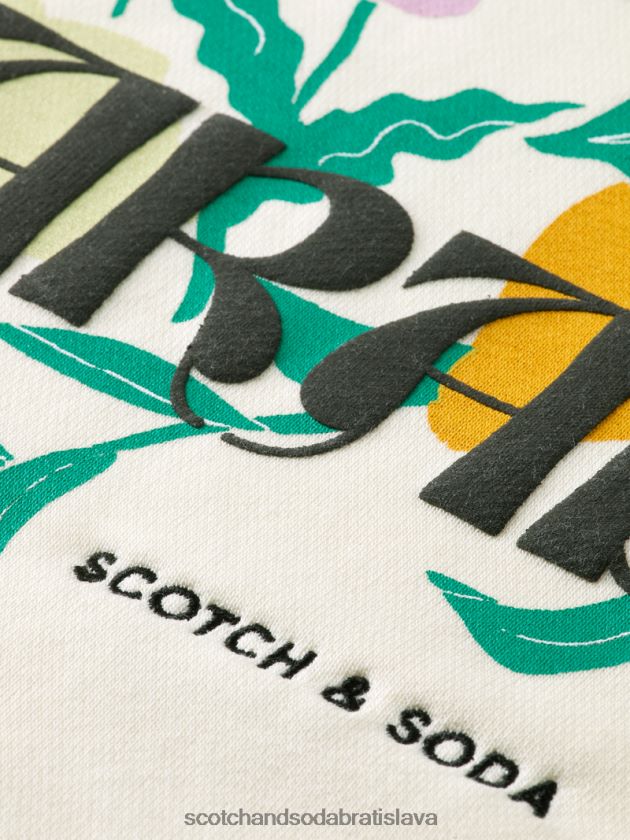 ženy oblečenie vanilková biela Scotch & Soda umelecká mikina voľného strihu 4ZV00D230