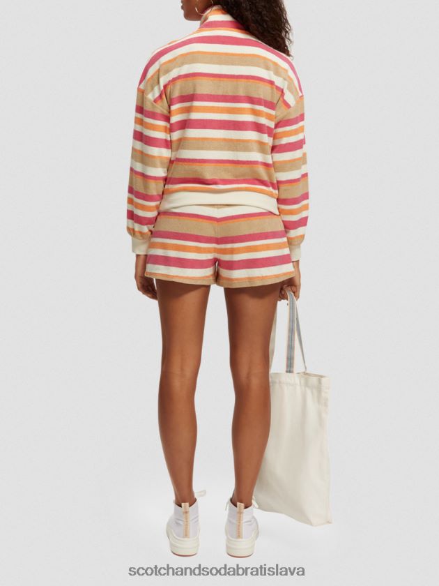 ženy oblečenie vanilková biela Scotch & Soda uteráková mikina s polovičným zipsom 4ZV00D178