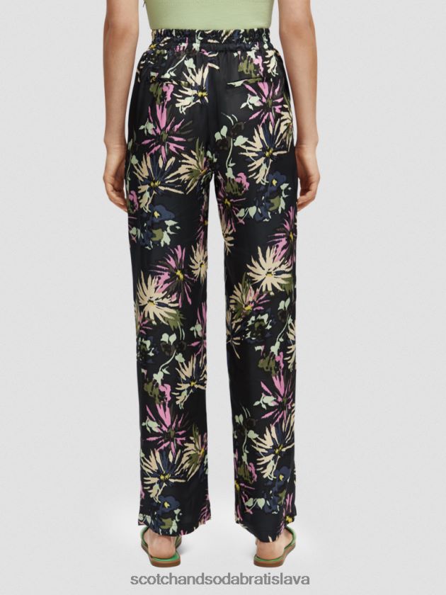 ženy oblečenie astra čierna Scotch & Soda gia mid-rise wide-noha tlačená 4ZV00D168