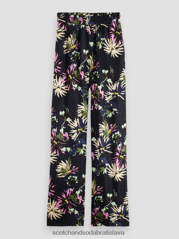 ženy oblečenie astra čierna Scotch & Soda gia mid-rise wide-noha tlačená 4ZV00D168