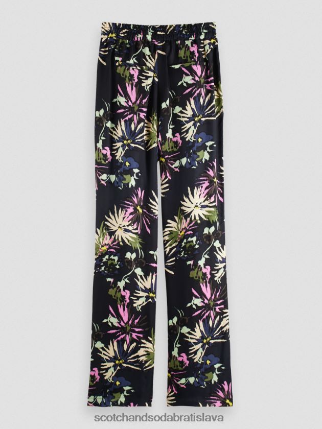 ženy oblečenie astra čierna Scotch & Soda gia mid-rise wide-noha tlačená 4ZV00D168