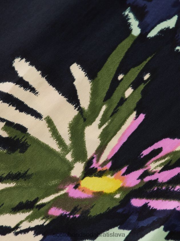 ženy oblečenie astra čierna Scotch & Soda gia mid-rise wide-noha tlačená 4ZV00D168