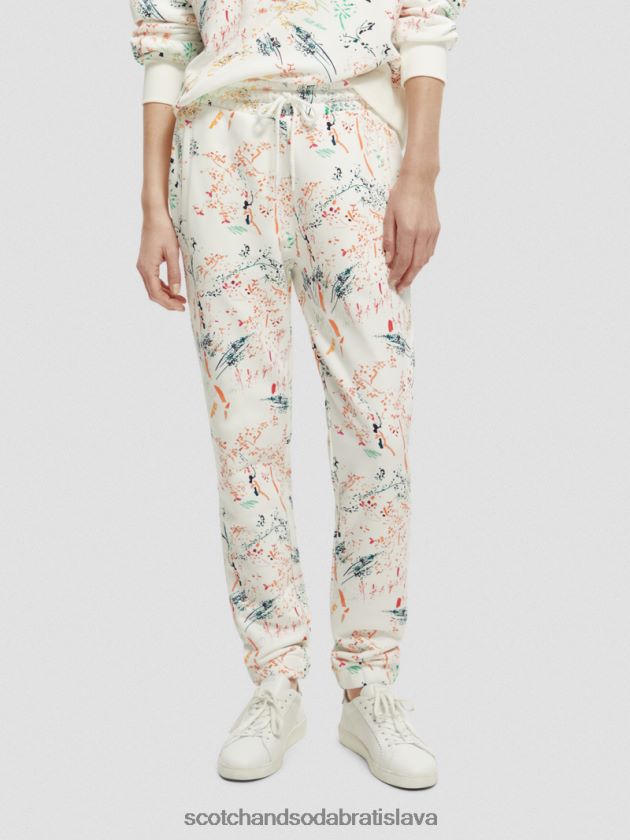 ženy oblečenie divokejšia biela Scotch & Soda tepláky s potlačou v strednej časti 4ZV00D171