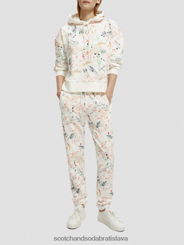 ženy oblečenie divokejšia biela Scotch & Soda tepláky s potlačou v strednej časti 4ZV00D171