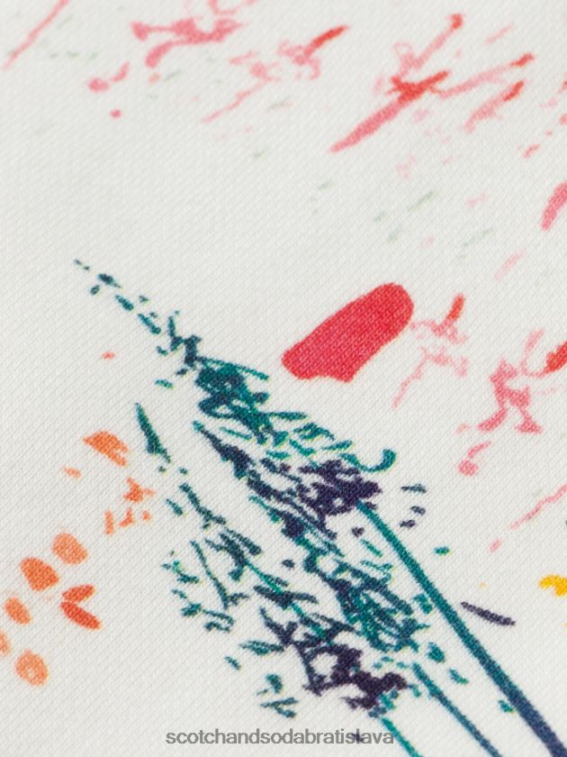 ženy oblečenie divokejšia biela Scotch & Soda tepláky s potlačou v strednej časti 4ZV00D171