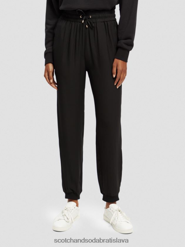 ženy oblečenie čierna Scotch & Soda ľahké jogger nohavice 4ZV00D149