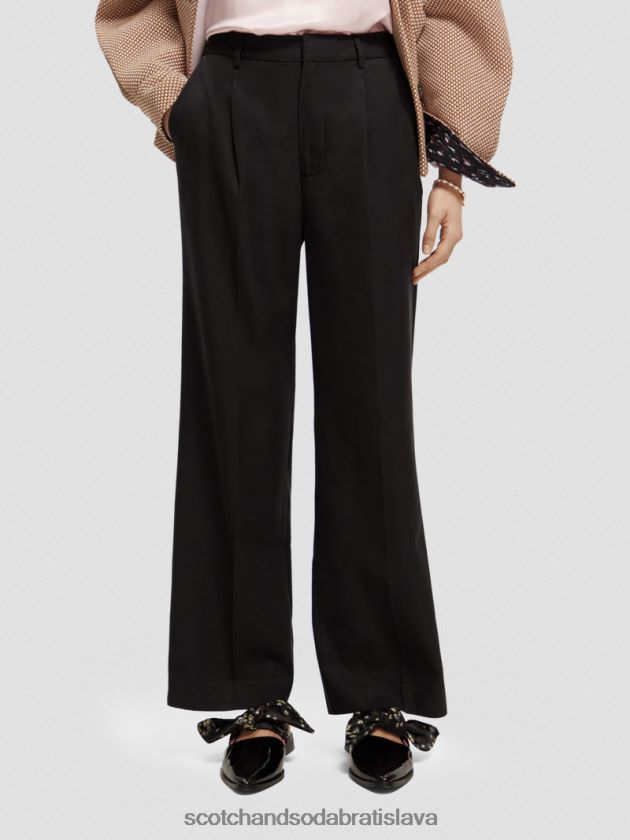 ženy oblečenie čierna Scotch & Soda nízke široké nohavice 4ZV00D155