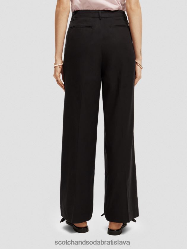 ženy oblečenie čierna Scotch & Soda nízke široké nohavice 4ZV00D155