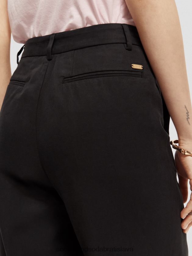 ženy oblečenie čierna Scotch & Soda nízke široké nohavice 4ZV00D155