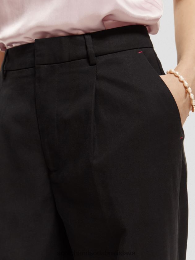 ženy oblečenie čierna Scotch & Soda nízke široké nohavice 4ZV00D155