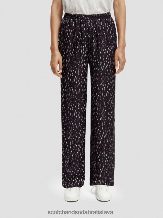 ženy oblečenie ikat dážď Scotch & Soda gia elastické nohavice so širokými nohavicami s potlačou v strede 4ZV00D151
