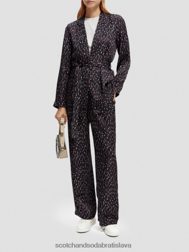 ženy oblečenie ikat dážď Scotch & Soda gia elastické nohavice so širokými nohavicami s potlačou v strede 4ZV00D151